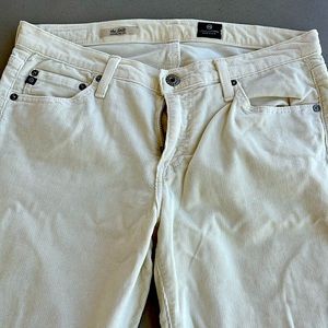White corduroy skinny pants